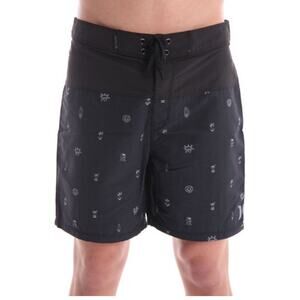 Hurley Phantom Mens Board Swim Trunks Shorts Blue Black Size 32 Nylon